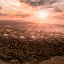 Wide aerial sunrise view