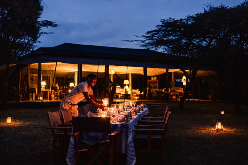 Dining Tent Exterior Evening – 2025 TC